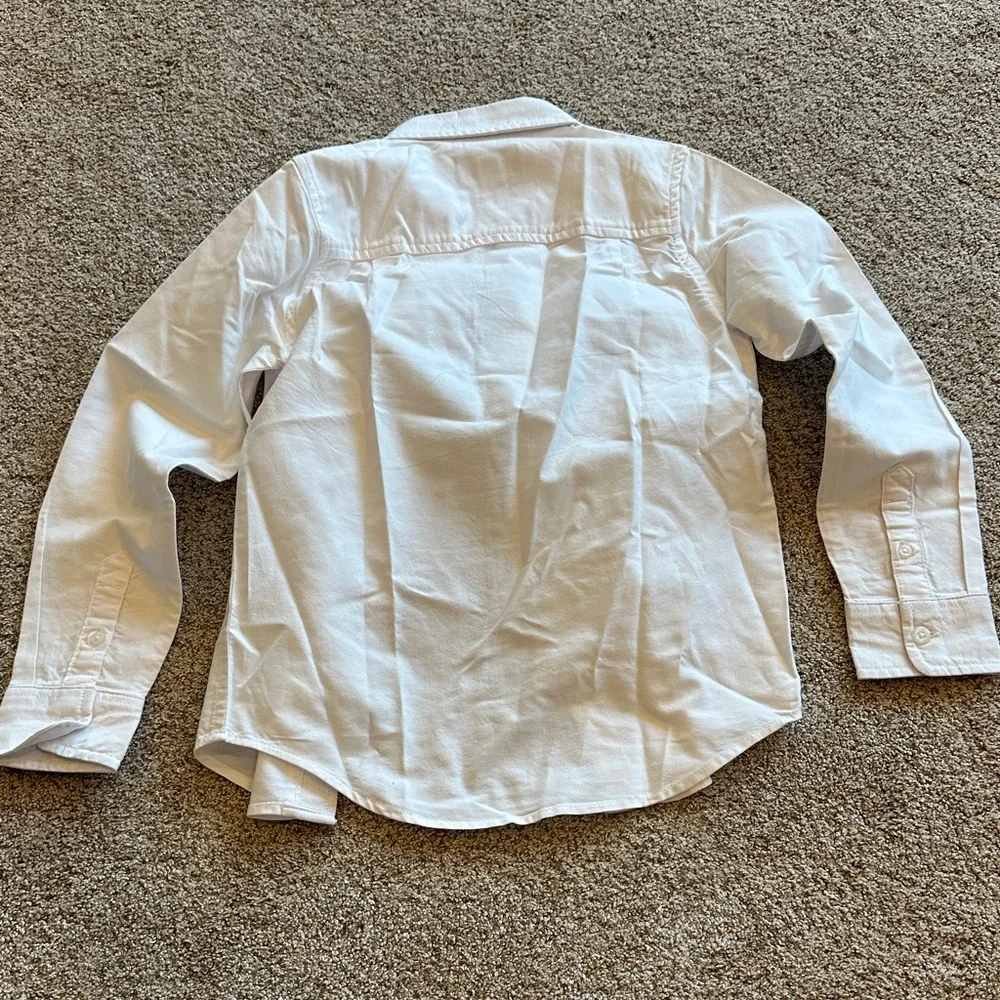 The Children's Place White Boys Long-Sleeve Button-Down Shirt size 5/6 NEW